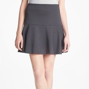 Hinge Grey Marled Ponte Flared Mini Skirt
